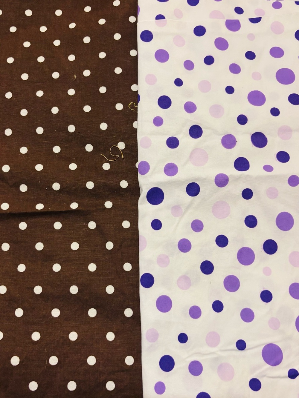 Fabric 2 Pcs Cotton Fabric Brown 16”x46” White 14”x27  New